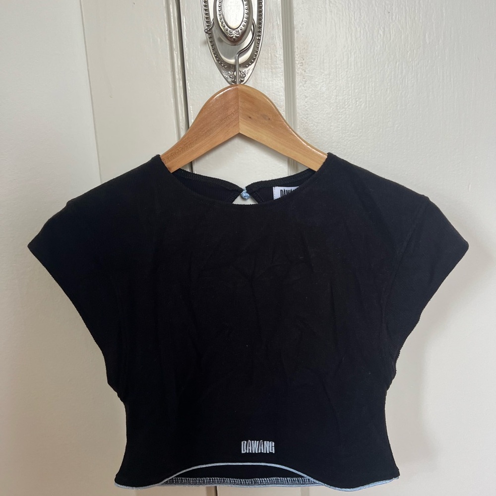 Dawang Black crop top, size S, NWT